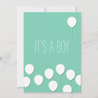 Uitnodiging voor Balloon Baby Boy