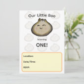 Uitnodiging voor Bao Dumpling-verjaardagsfeestje (Staand voorkant)