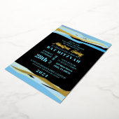 Uitnodiging voor Bar/Bat Mitswa met goud folie (Gedraaid)