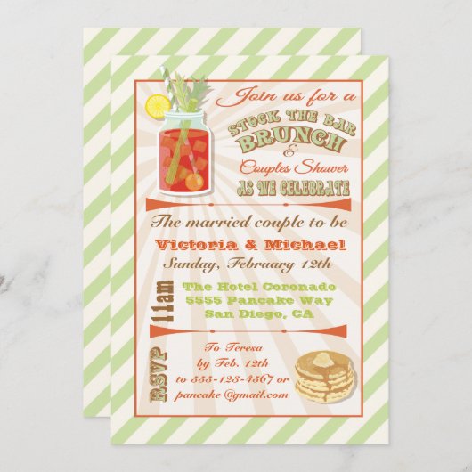 Uitnodiging voor Bar Brunch en Bloody Marys (Voorkant / Achterkant)