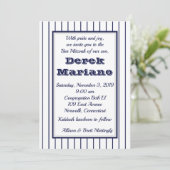 Uitnodiging voor Bar Mitswa in Pinstripe New York (Staand voorkant)