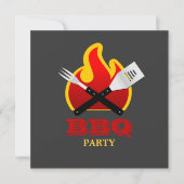uitnodiging voor barbecue Grill Party (Voorkant)