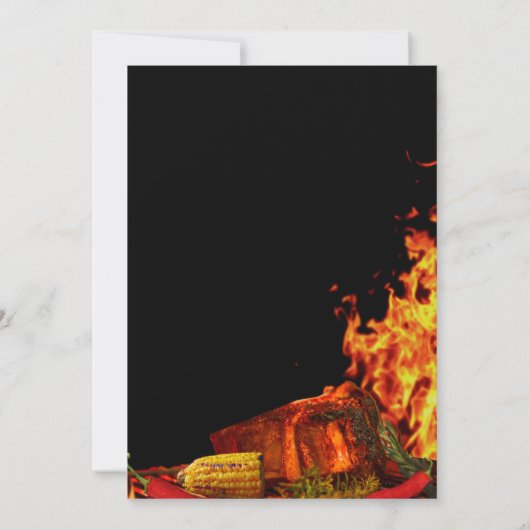 Uitnodiging voor Barbeque-verjaardag als achtergro (Achterkant)