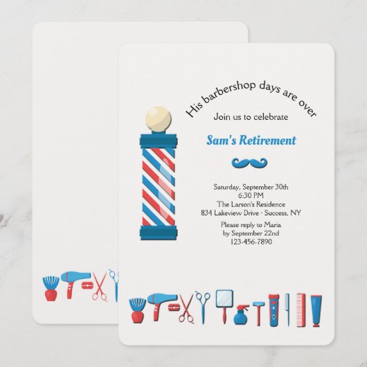 Uitnodiging voor Barber Shop Elements (Voorkant / Achterkant)