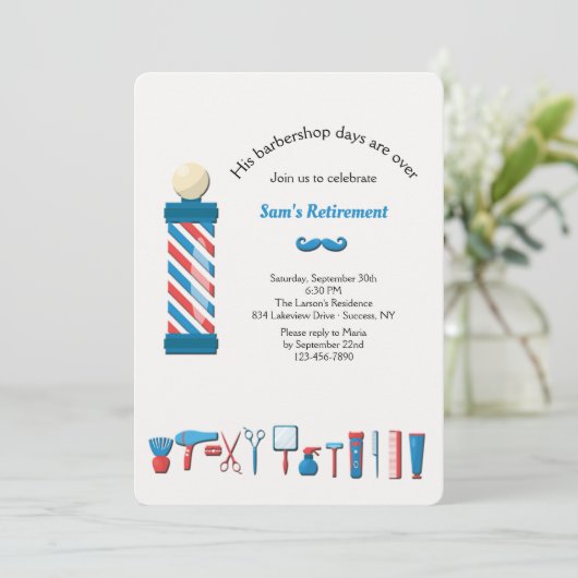 Uitnodiging voor Barber Shop Elements (Staand voorkant)