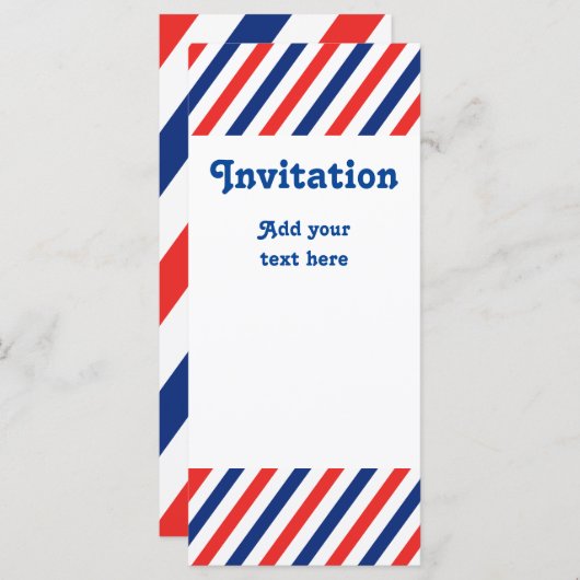 uitnodiging voor Barber Stripes (Voorkant / Achterkant)