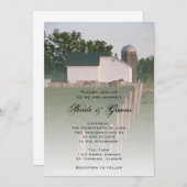 Uitnodiging voor Barn Wedding White Country (Voorkant / Achterkant)