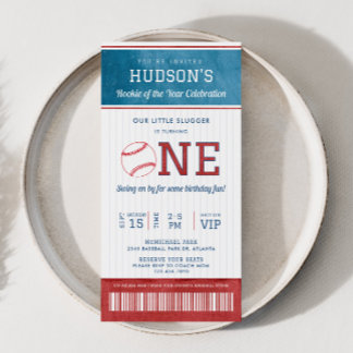 Uitnodiging voor Baseball Rookie 1e verjaardag