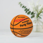 Uitnodiging voor basketbalfeest (Staand voorkant)