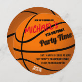 Uitnodiging voor basketbalfeest (Voorkant / Achterkant)