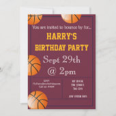 Uitnodiging voor Basketball Party (Voorkant)