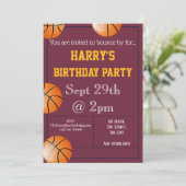 Uitnodiging voor Basketball Party (Staand voorkant)