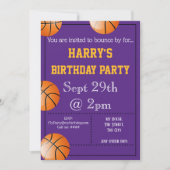 Uitnodiging voor Basketball Party (Voorkant)