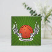 Uitnodiging voor Basketball Wings (Staand voorkant)