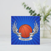 Uitnodiging voor Basketball Wings (Staand voorkant)
