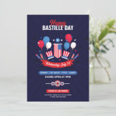 Uitnodiging voor Bastille Day Celebration Party Fl (Staand voorkant)