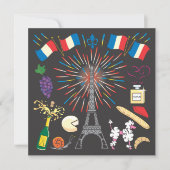 Uitnodiging voor Bastille Day Feest (Voorkant)