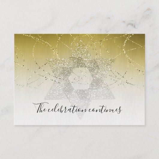 Uitnodiging voor Bat Mitzvah Gouden Ster Glitteren (Voorkant)