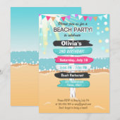Uitnodiging voor batchvakantiebeach voor beach bea (Voorkant / Achterkant)