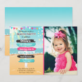 Uitnodiging voor batchvakantiebeach voor beach bea (Voorkant / Achterkant)