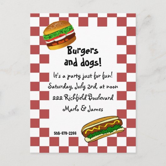 uitnodiging voor bbq briefkaart (Voorkant)