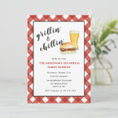 Uitnodiging voor BBQ-familiepicknick/hereniging (Staand voorkant)