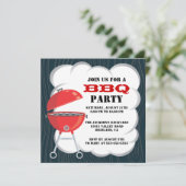 Uitnodiging voor BBQ-feest (Staand voorkant)