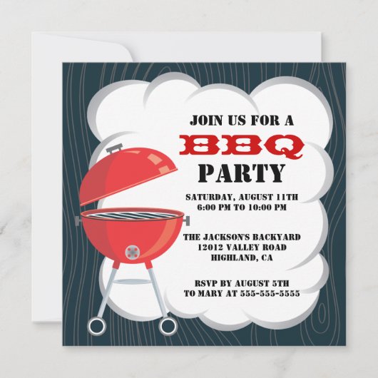 Uitnodiging voor BBQ-feest (Voorkant)