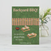 Uitnodiging voor BBQ-feest in de achtertuin (Staand voorkant)
