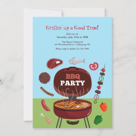 Uitnodiging voor BBQ-feestje (Voorkant)