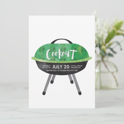 Uitnodiging voor BBQ-feestje (Staand voorkant)