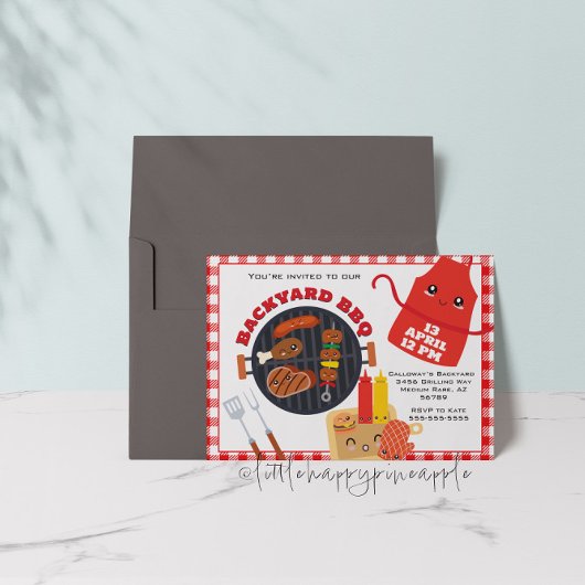Uitnodiging voor BBQ-feestje in de achtertuin