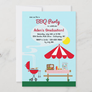 Uitnodiging voor BBQ-feestje in de achtertuin