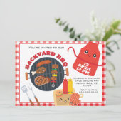 Uitnodiging voor BBQ-feestje in de achtertuin (Staand voorkant)