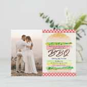 Uitnodiging voor BBQ-huwelijksfeest (Staand voorkant)