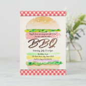 Uitnodiging voor BBQ-huwelijksfeest (Staand voorkant)