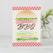 Uitnodiging voor BBQ-huwelijksreceptie (Staand voorkant)