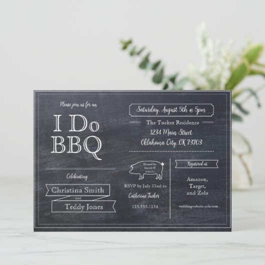 Uitnodiging voor BBQ-Picknick (Staand voorkant)