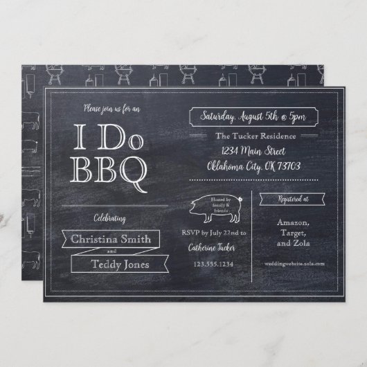 Uitnodiging voor BBQ-Picknick (Voorkant / Achterkant)