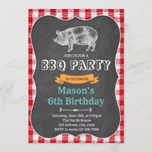 Uitnodiging voor BBQ-verjaardagsfeest baby shower