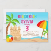 Uitnodiging voor Beach Bash verjaardagsfeestje (Voorkant)
