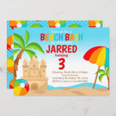 Uitnodiging voor Beach Bash verjaardagsfeestje (Voorkant / Achterkant)