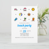 Uitnodiging voor Beach Icons Party (Staand voorkant)