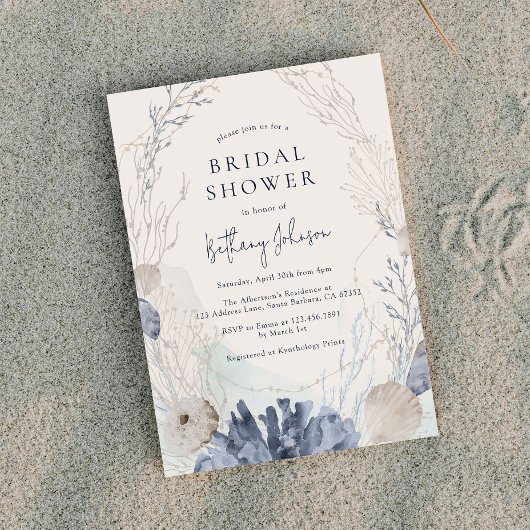 Uitnodiging voor Beach Ocean Bridal Shower