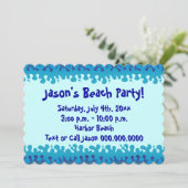 Uitnodiging voor beach of Pool Party (Staand voorkant)