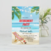 Uitnodiging voor Beach Retirement Party (Staand voorkant)