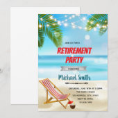 Uitnodiging voor Beach Retirement Party (Voorkant / Achterkant)