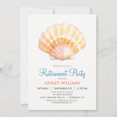 Uitnodiging voor Beach Seashell Retirement Party (Voorkant)