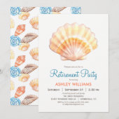 Uitnodiging voor Beach Seashell Retirement Party (Voorkant / Achterkant)