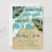 Uitnodiging voor Beach Theme Engagement Party (Voorkant)